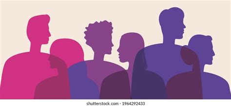 Bisexual People Color Bisexual Flag Silhouette Stock Vector Royalty