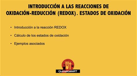 Introducción A Las Reacciones De Oxidación Reducción Redox Estados