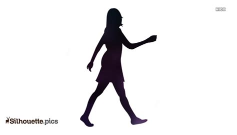 Young Girl Walking Away Vector Silhouettepics