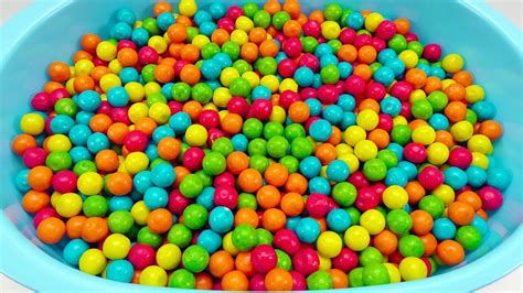 Rainbow Color Bubble Gum Balls Learn Fruit Vegetable Names Finger