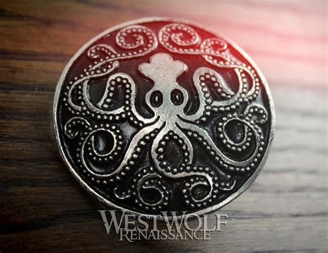 Celtic Kraken Octopus Brooch Or Cloak Pin West Wolf Renaissance