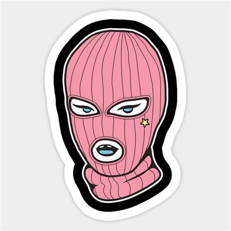 The Pink Ski Mask Skiing Sticker Teepublic