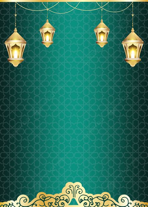 Green Simple Texture Islamic Religious Pattern Texture Hanging Lamp