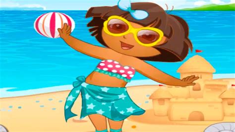 Dora The Explorer Dora S Vacation Beach Dress Up Dora Game Youtube My