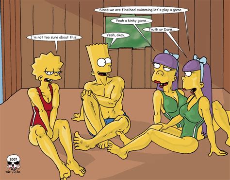 Rule 34 Bart Simpson Bow Comic Female Human Lisa Simpson Male Sherri Swimsuit Tagme Terri The