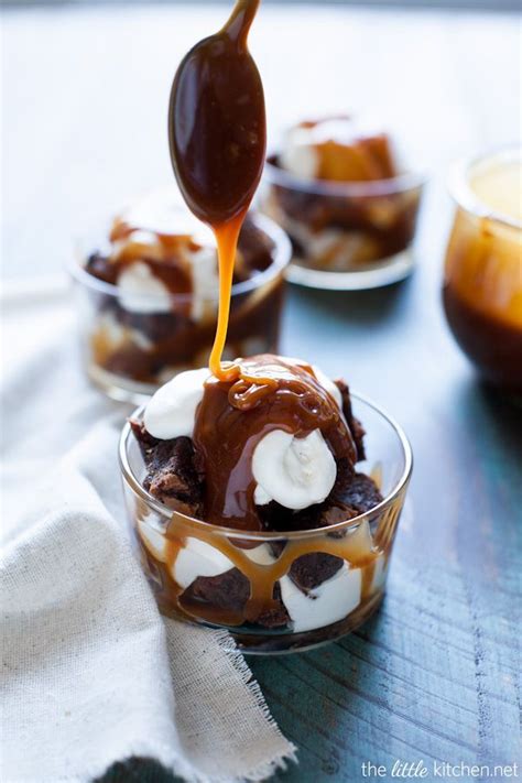 Make your own rock candy. Salted Caramel Brownie Trifles with Whipped Cream from thelittlekitchen.net @TheLittleKitchn ...
