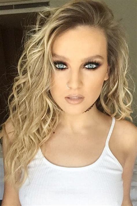 Perrie Edwards Curly Light Brown Barrel Curls Dark Roots Hairstyle Steal Her Style