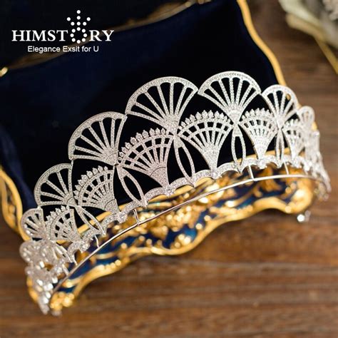 Himstory Gorgeous Micro Paved Zircon Crown Full Cubic Zirconia Fan
