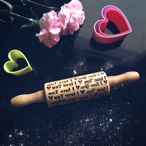 I Love You Small Rolling Pin Olling Pin Embossing Rolling Etsy
