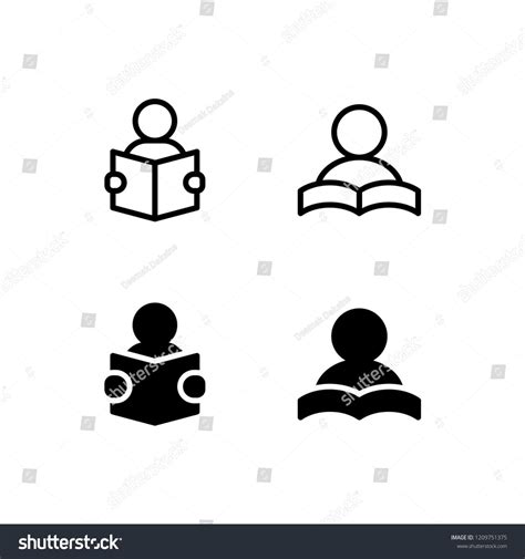 Study Icon Design Study Reading Studying Reading Book Reading Newspaper Icon Logo Vector