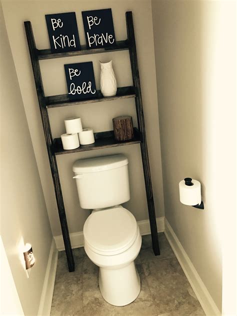The dark brown color fits to any style and decor. Leaning Bathroom Ladder | Ana White