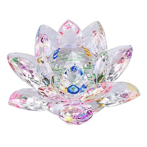 Ownmy Sparkle Crystal Lotus Flower Hue Reflection Feng Shui Home Decor