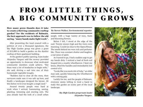 From Little Things A Big Communitty Grows Robert Townson High School