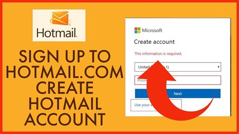 How To Sign Up To Hotmail Account Create Hotmail Com Account Outlook Live Com YouTube