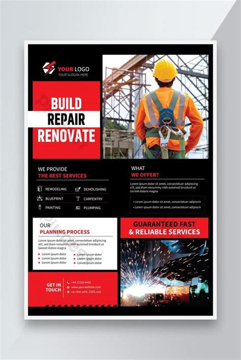 Construction Business Flyer Template Eps Free Download Pikbest