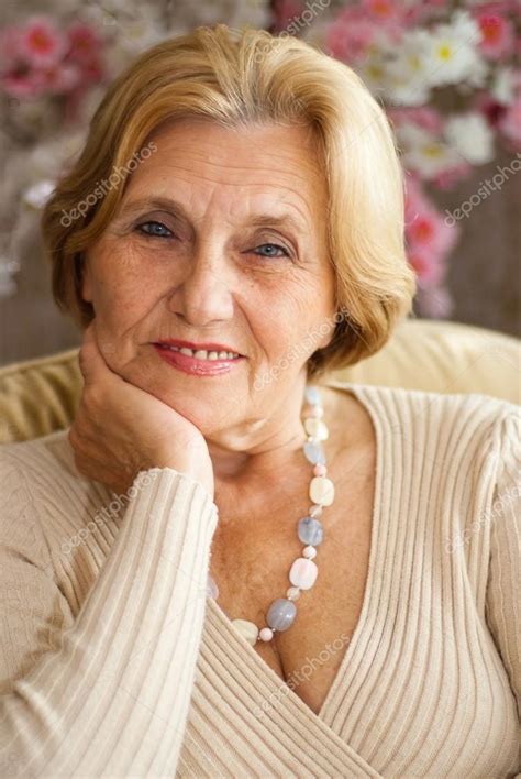 Pretty Older Lady Resting — Stock Photo © Aletia 30998337