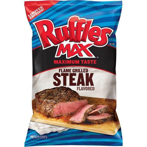 Ruffles Brand Max Maximum Taste Flame Grilled Steak Flavored Potato