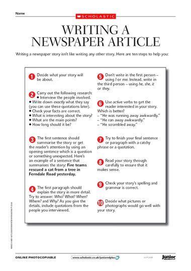 How To Write A Newspaper Article All You Need Infos