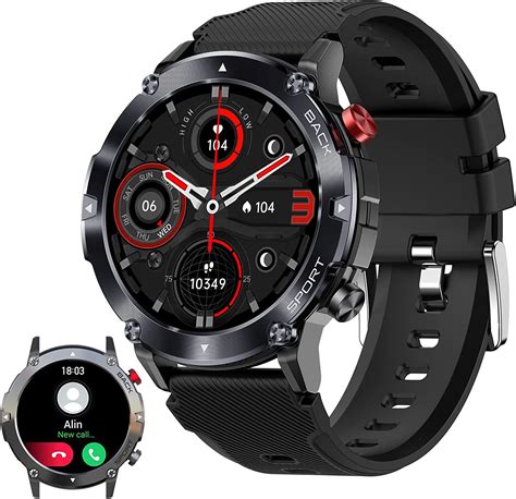 Buy Military Smart Watch For Men Outdoor Waterproof Tactical Fitness Tracker 1 32 Ultra Hd