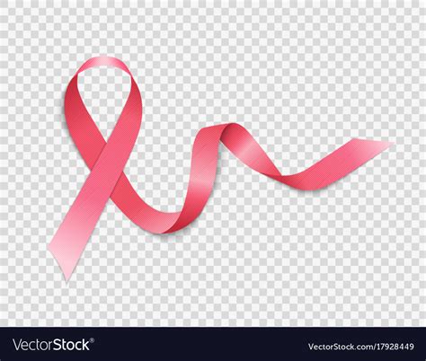 Breast Cancer Awareness Month Pink Ribbon Sign On Vector Image