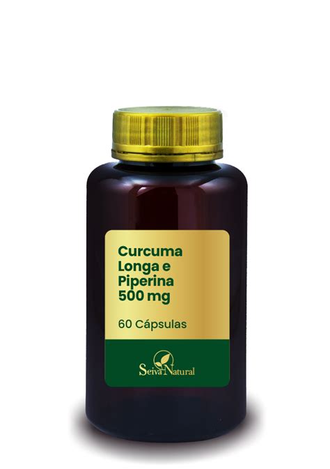 Curcuma Longa e Piperina 500 mg 60 Cápsulas