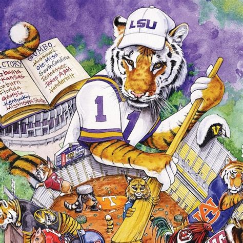 Lsu Art Print Mike The Tiger Eyes With Lsu In Cypress Trees Etsy