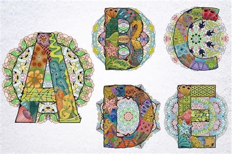 Show More Zentangle Alphabet With Mandalas By Watercolor Fantasies