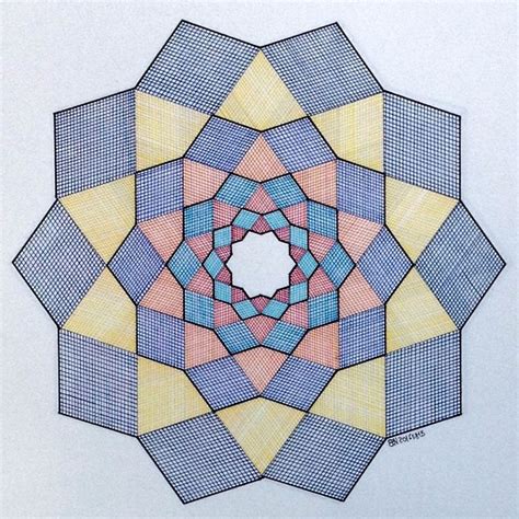 Fractal Geometry Symmetry Pattern 1618 Handmade Regolo54