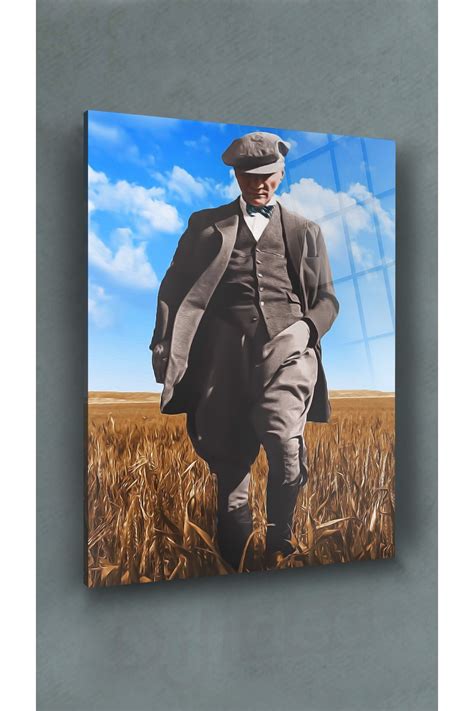DijiDec Renkli Karizma Mustafa Kemal Atatürk Portresi Cam Tablo Fiyatı