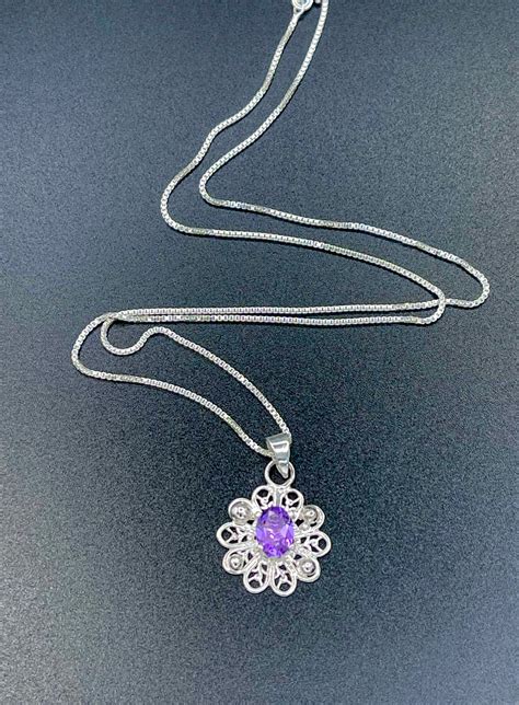 Filigree Gemstone Statement Necklace Gifts For Her Celtic Jewelry