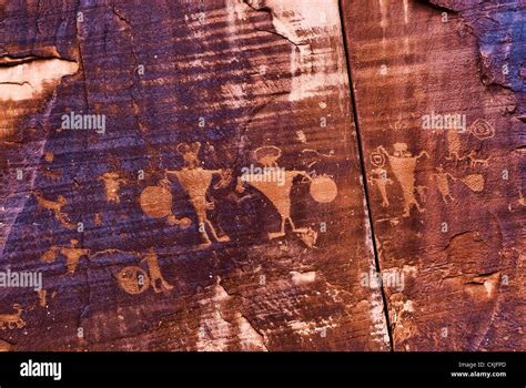 Petroglyphs On Potash Road Along Colorado River Between Canyonlands