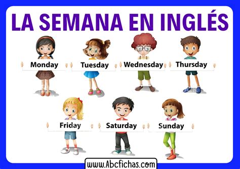Dias De La Semana En Ingles Para Niños Abc Fichas
