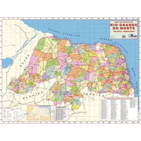 Mapa Estado Do Rio Grande Do Norte 120cm X 90cm Em Promoção Ofertas