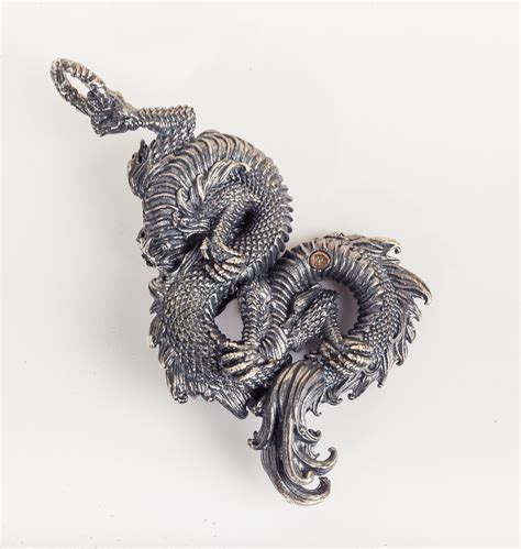 925 Sterling Silver Chinese Dragon Necklac Antique Cool Etsy