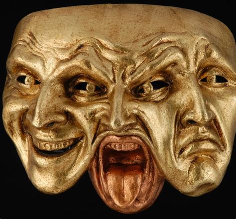 Venetian Mask Three Faces Of The Comedy Artoriginal Mask Etsy Canada