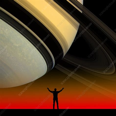 Saturn With Silhouette Stock Image C0032852 Science