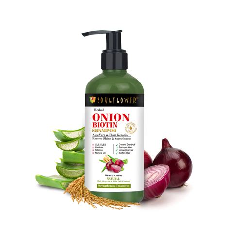 Soulflower Herbal Onion Biotin Shampoo With Aloevera And Plant Keratin