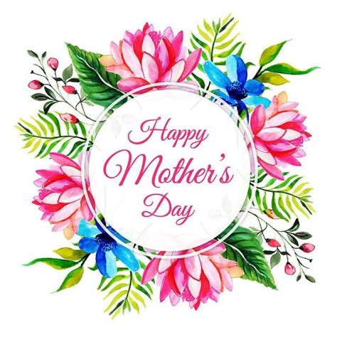 Download This Watercolor Happy Mothers Day Floral Frame Background