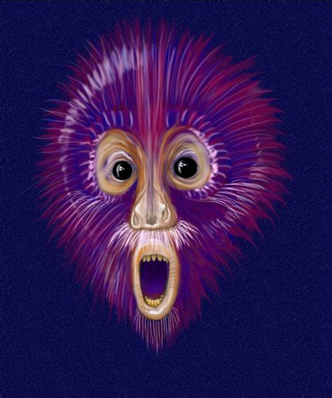 Purple Monkey Painting Art Purple