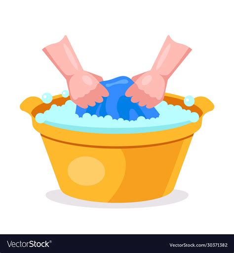 Wash Clothes In Hand Basins Royalty Free Vector Image