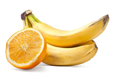 Banana Bunch And Orange Stock Image Image Of Organic 23512853