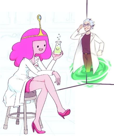 Princess Bubblegum And Rick Sanchez Doing Science Sci Fi Workshop Bonni Bubblegum Adventure