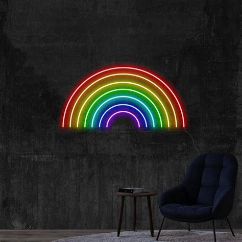 Rainbow Neon Sign Rainbow Wall Decor Neon Sign Bedroom Etsy