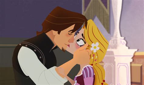 Rule 34 Canon Couple Clothing Disney Disney Princess Eugene Fitzherbert Female Flower Kissing