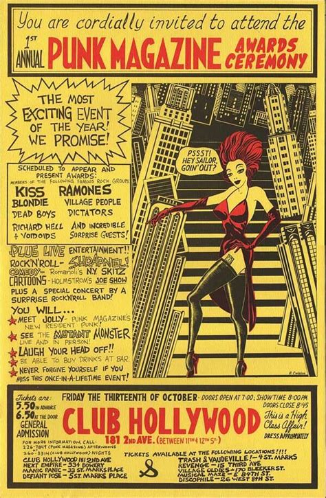 Punk Magazine S 1st Annual Punk Awards Nyc 1978 Punk Magazine Punk Poster Punk Zine