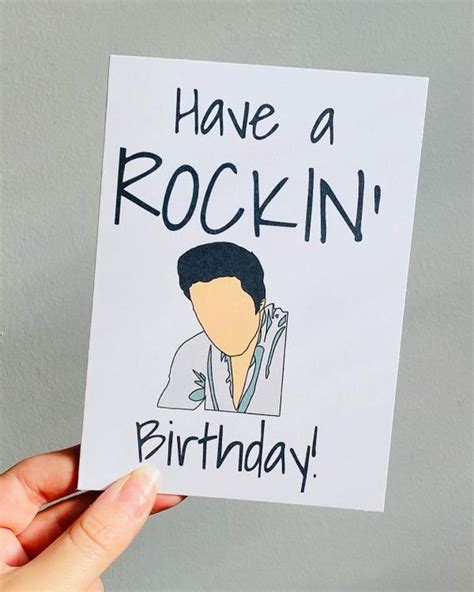 A6 Happy Birthday Elvis Presley Card Occassion Cards Cards Etsy