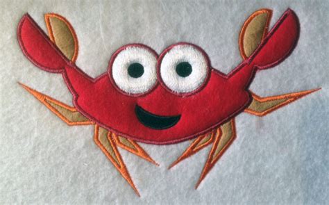 Embroidery Design Crab Applique 675w X 416h