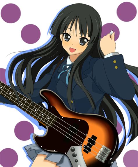 Miracle Miracle1980 Akiyama Mio K On 00s 1girl Bass Guitar Black Eyes Black Hair