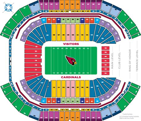 Seating Chart Arizona Cardinals Stadium A Visual Reference Of Charts