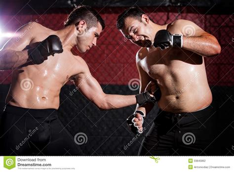 Punching In The Ribs On A Mma Fight Stock Photography Image 33845862